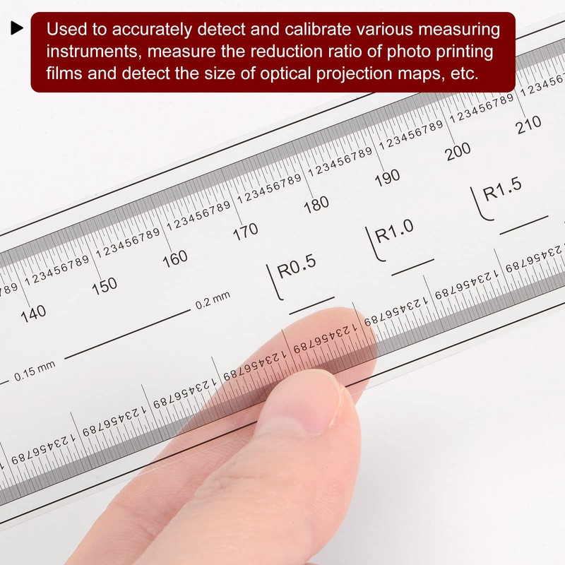 HARFINGTON 2pcs Film Flexible Ruler 40cm 0.1mm Scale with R