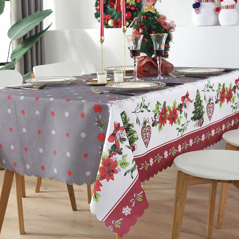 Reusable Christmas Tablecloth 5 X 6 FT Rectangle Table Cover