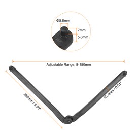 sourcing map Universal Adjustable Rotary Tool Wrench 6mm Span Diameter CR-V Adjustable Face Spanner Wrench Pin Pliers for Round Nuts Plier Set Drilled Holes Lock Nut Rings, Black