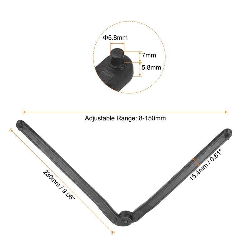 sourcing map Universal Adjustable Rotary Tool Wrench 6mm Span Diameter
