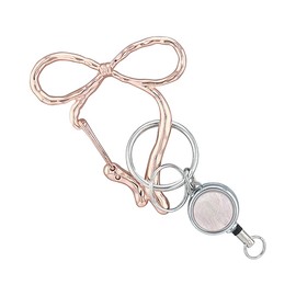 Flower Ring Carabiner (with reel), Ribbon, GKH0010-PG (Pink Gold)