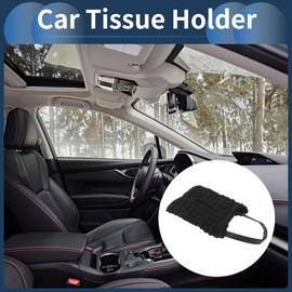 X AUTOHAUX Car Tissue Holder Car Tissue Box Organizer Puff Pastry Polyester 28x18x2cm Black Puff Pastry 1 Pcs