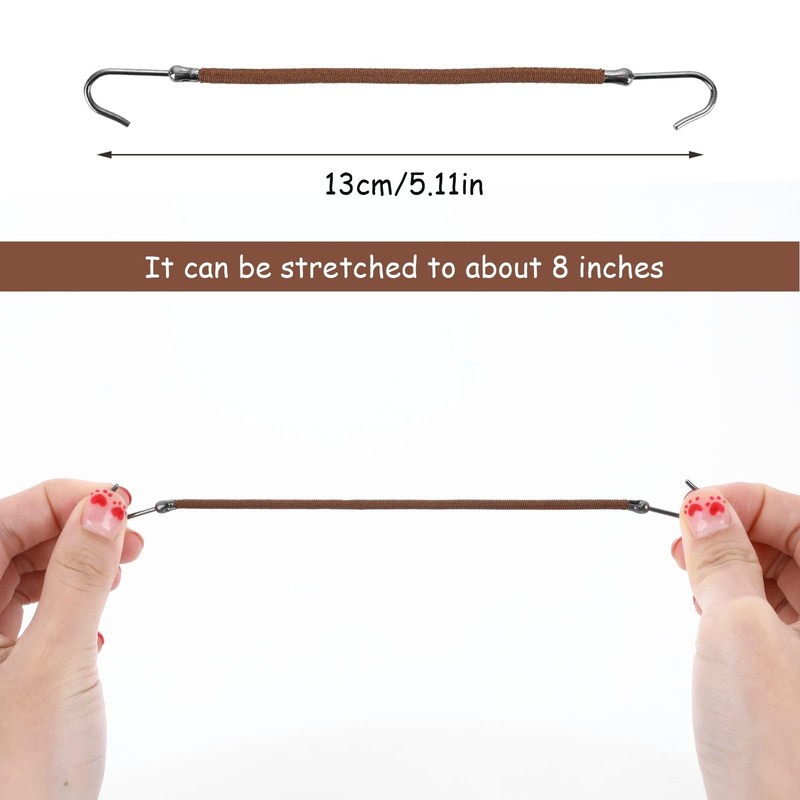 ieron 15pcs Elastic Hook Hair Tie, Open Ponytail Hooks, Hair