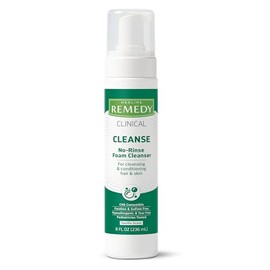 Medline Remedy Limpiador de espuma clínico sin enjuague, aroma a vainilla (8 fl oz), champú sin enjuague y limpiador corporal para pieles sensibles,  