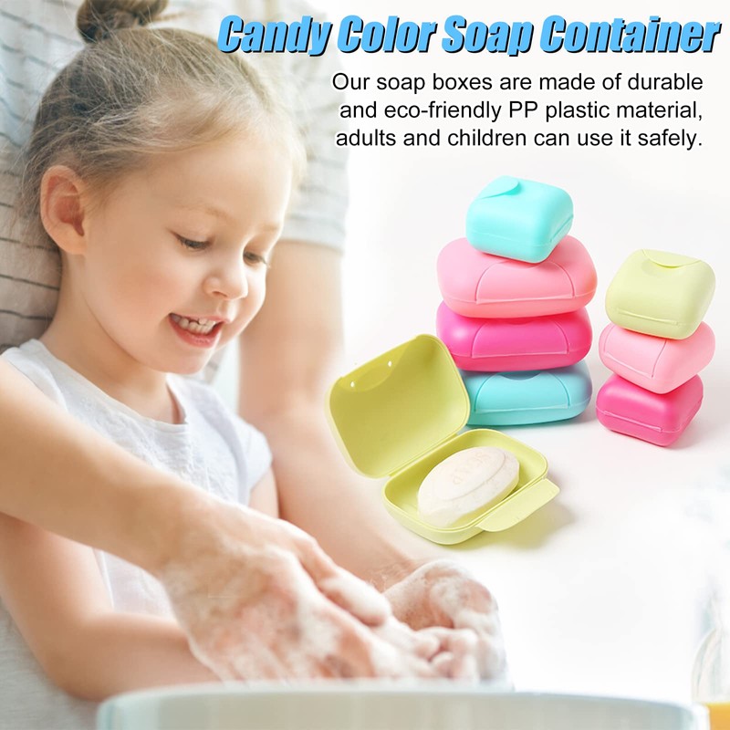 RETON 4 Pcs Travel Soap Container, Portable Soap Holder Dish,