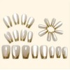 24pcs Glossy Press On Nails – Golden Stripe & Glitter