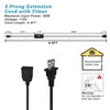 Indoor Extension Cord with Timer 2/4/12Hour Countdown, 60W 6.5 FT