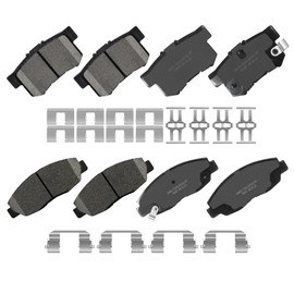 YxpBrake Front Rear Ceramic Brake Pads with Hardware Fit for Honda Accord 1998 1999 2000 2001 2002, Civic 2002 2003 2004 2005 2006 2007 2008 2009 2010 2011, A-cura EL 2001 2002 2003 2004 2005