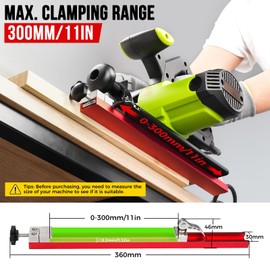 Circular Saw Guide Rail – 360mm Aluminum Alloy Fence Attachment with Dual Lock, Fits Up to 300mm Base, for Precise Parallel Straight Cuts and Wood Trimming