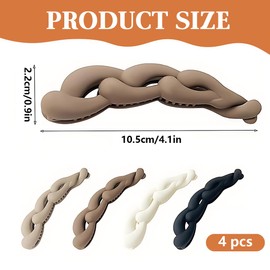 Pack of 4 Large Banana Hair Clips, Vintage Banana Clip, Ponytail Hair Clip, Thick Hair for Women and Girls, Banana Clip, Hair Clips, Women's Banana Clip Hair Clips