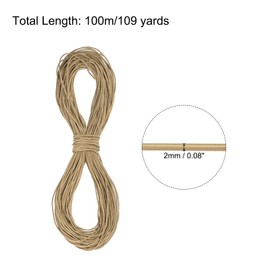 PATIKIL 109 Yards Elastic Cord Heavy Stretch String Rope 2mm Khaki for Crafting DIY Sewing Hook Straps Camping Tie Down Strap