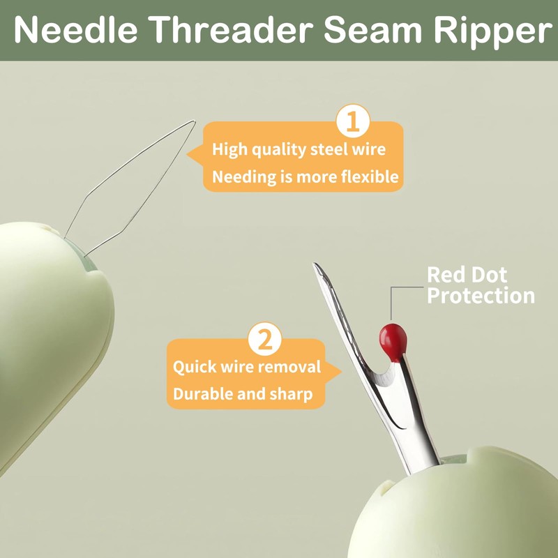 Wbgraceful 2 in 1 Automatic Needle Threader Seam Ripper -