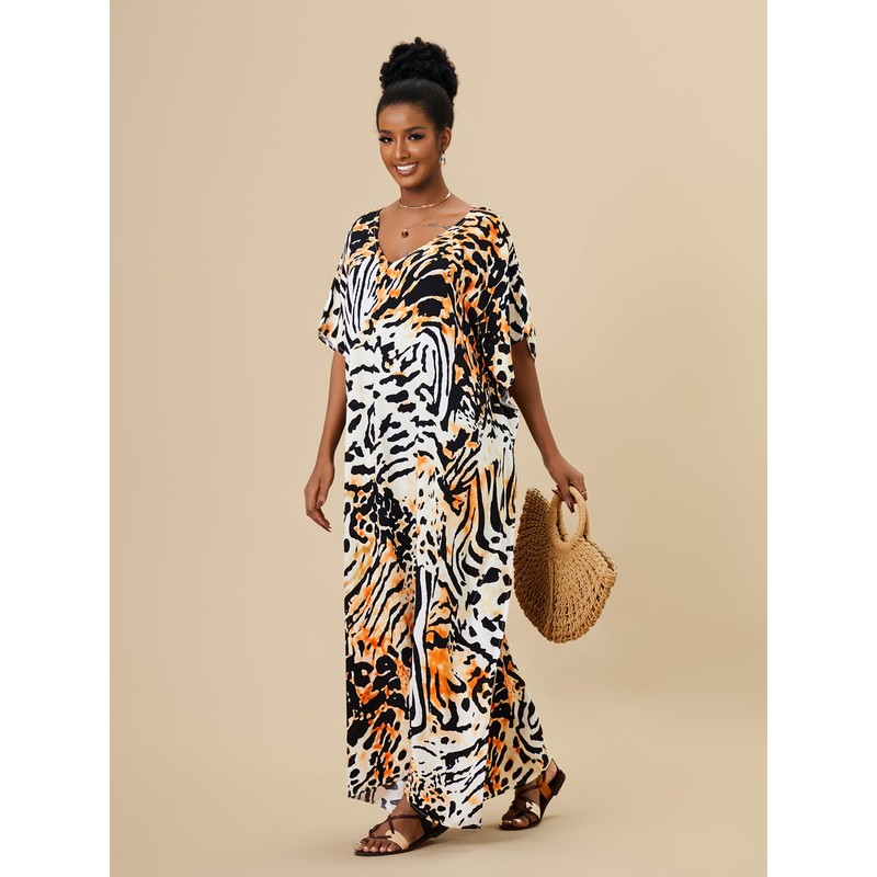 IMAGEKOPE Kaftan Dresses for Women Plus Size Bathing Suit Cover