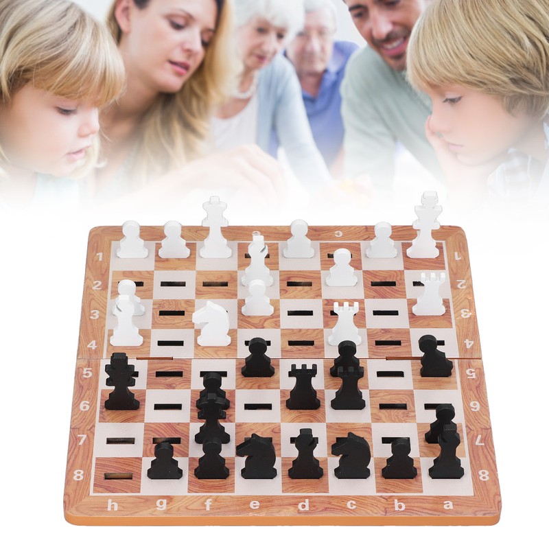 Wooden Chess Game Children Adult Portable Funny Folding Chess Board