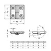 Ganter Normelemente Hanging Hinges Plastic Fixed Bearing Right 40 x