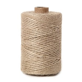 Natural Jute Twine 1mm 328 Feet Crafting Twine String for Crafts Gift, Craft Projects, Wrapping, Bundling, Packing, Gardening and More, Jute Rope to Use Around The House and Garden