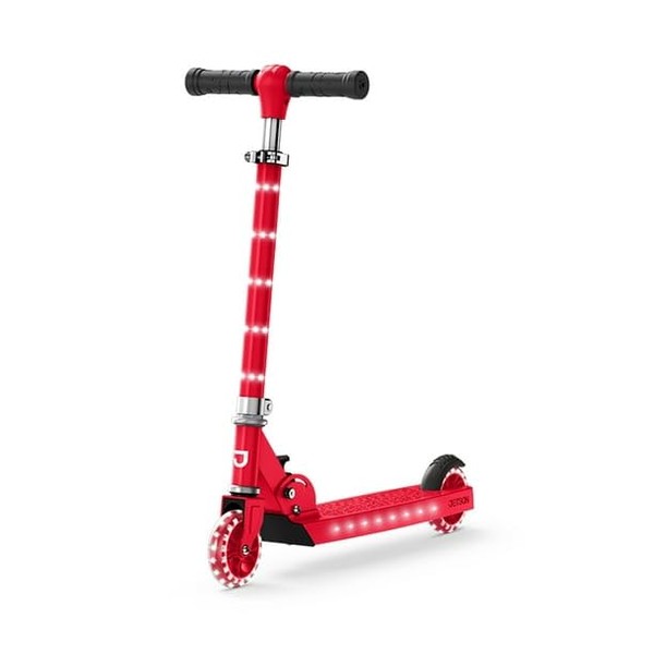 Orbit Light-Up Folding Kids Kick Scooter, Red, Ages 5+, Multiple