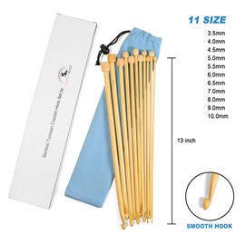 Tunisian Crochet Hooks Set Bamboo 13"