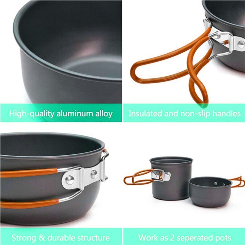 Camping Hiking Cookware Set Outdoor Portable Picnic Cookware Kit Alumina