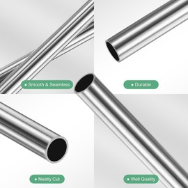 M METERXITY 250mm 304 Stainless Steel Tube, 7mm OD 0.4mm Wall Thickness Seamless Stainless Steel Tubing for Construction/Machining/DIY Crafting, Metal Straight Pipe [0.28x0.02x10IN]