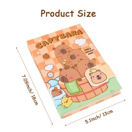 Capybara Notebook, 5.1x7.3" Capybaras Taking Bath Magnetic Snap Colorful Inner Page Cute Animal Journal, Adorable Notebook for School, Office & Travel