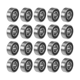 TOP-VIGOR 20Pcs MR115-2RS Deep Groove Ball Bearings, Z2 5mm x 11mm x 4mm Double Sealed Industrial Bearings, Chrome Steel Skateboard Bearings for Electrical Instrument Equipment, Black