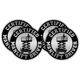 Certified Manlift Driver Hard Hat Sticker/Decal Scissors Operator Man Lift