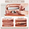 Premium PU Leather Waterproof Makeup Organizer Bag with Dividers,Handle, and