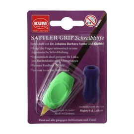 Kum Teaching Materials Saddler Pencil Grip A7 R for Right and Left Handed Users - Pack of 1 - AZ406.00.22-R, Green