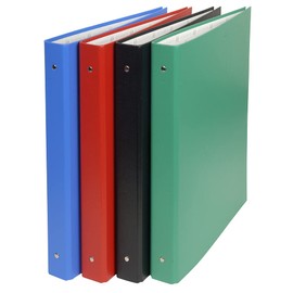Exacompta 52432E ring binder (sturdy cardboard, PVC, 4 rings, spine 40 mm, A4) assorted colors