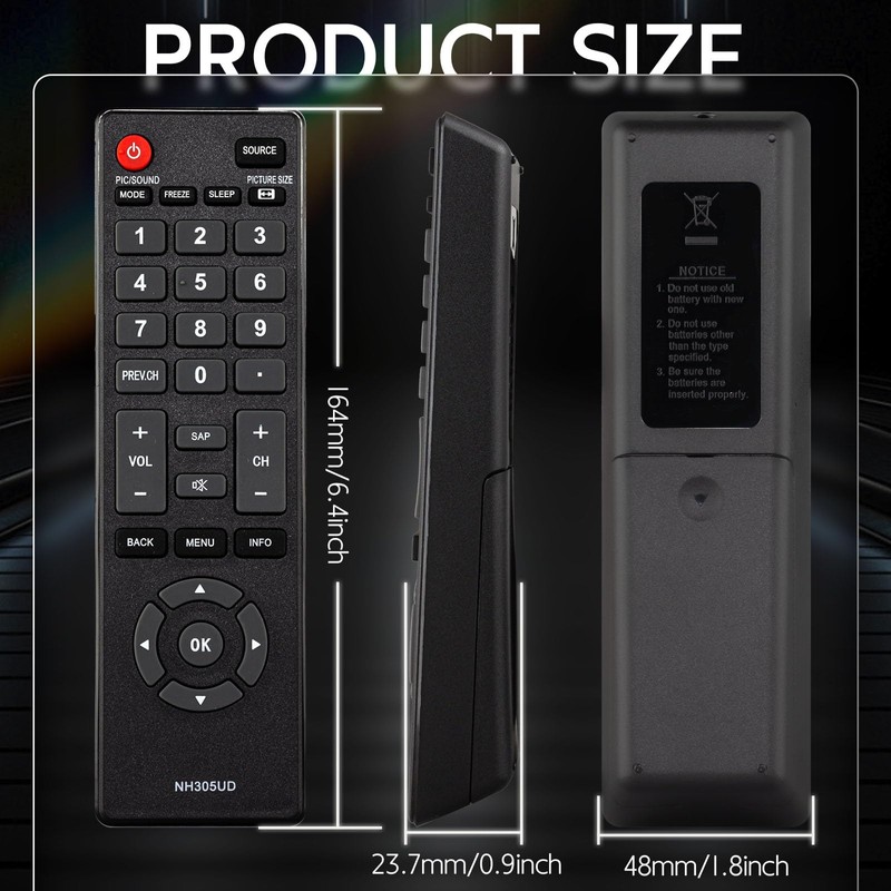 NH305UD Remote Control Replacement for Emerson TV Remote, Universal Remote