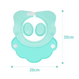 Maveek Baby Bathroom Safety Visor Caps Child Shower Cap，Adjustable Sticker, Comfortable, Soft, Safe, Waterproof & Elastic Ring Hat - for Showers, Bathing, Hair Cut, Pool, Beach, Toddlers(Pink&Green)
