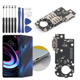 Dock Connector for Motorola Moto Edge 5G Charging Port Flex Cable Replacement for Moto Edge 5G 2021 XT2141 USB Charger Dock Board Connector with Tools(Black)