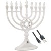 Traditional LED Electric White Hanukkah Menorah - Battery or USB