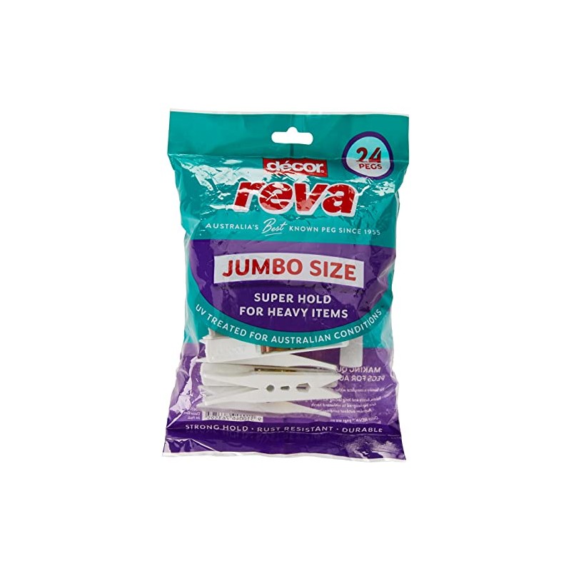 Decor Reva Super Hold Assorted Clothes Pegs, 24 Piece