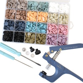 MYmama Plus Snap Starter Handy Press Set, 240 Pairs with Snap Storage Case, Round Shape, Handicraft, Easy, DIY (0.5 inch (12 mm) Nuance Set (1074-2))