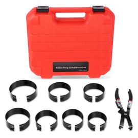 Complete Piston Ring Compressor Set with Portable Case Heavy-Duty - Piston Size Coverage from 2-7/8" to 4-5/8" Inch