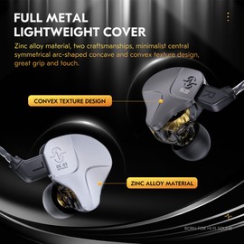 Yinyoo CCZ Sonata DC03 USB C IEM Headphones, 10mm Magnet Dynamic Driver,High-Fidelity Gaming Sports In Ear Monitor Earphones,Wired Type C Earbuds for Gift PC Audiophile Singer (Black,USB C,With Mic)