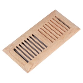 Hardwood White Oak Floor Register, Drop in Vent Cover, 4x10 Inch with Damper, Unfinished