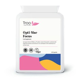 Opti-Mac Focus Eye Support 60 Capsules – Advanced Macular and Vision Support with Zeaxanthin , Lutein , Bilberry & Pine Bark - 1 Per Day Daily Supplement - 2 Months Supply – UK Manufactured