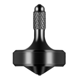 CHEETOP Exquisite Metal Spinning Top, Nicely Machined Stainless Steel Fidget Desk Toy, Perfect Balance Spin Time for Over 8 Mins, Waste Time Efficiently, Easy to Work (Diameter 25mm Medium Black)