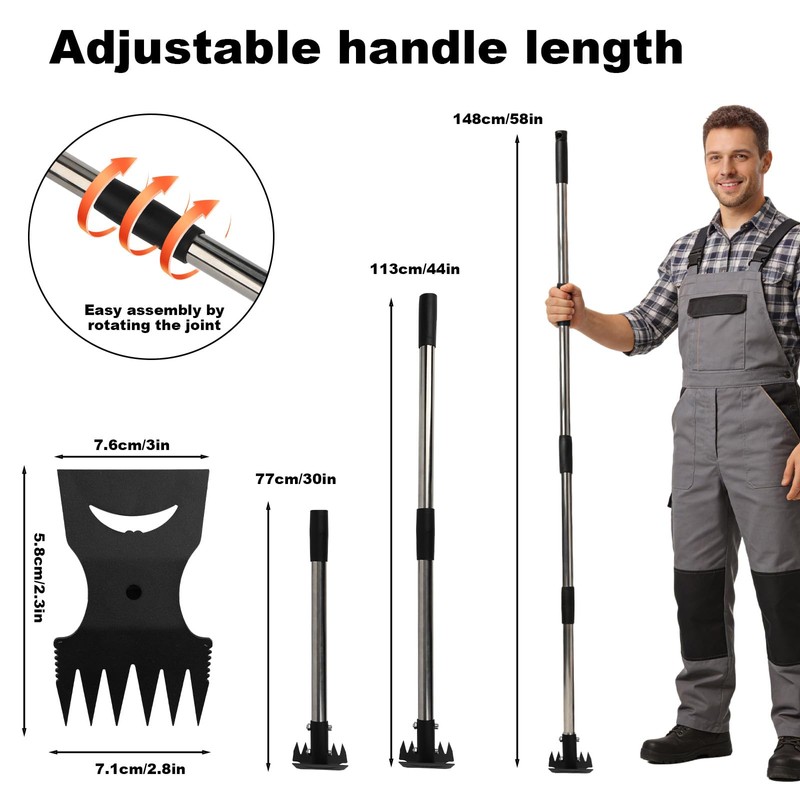 Weed Puller Tool with 58" Long Handle, Heavy Duty 2