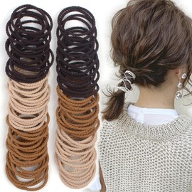 Bianhuan Hair Rubber for Children, Color, Hair Elastic for Children, Set of 180, Chewing Elastic, Hair Clip, Cute, Clear color (180 pieces)
