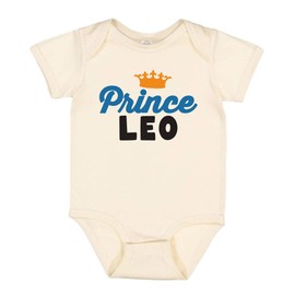 Prince Leo Baby Infant One Piece Bodysuit Newborn Natural