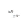 Sterling Silver 2mm Princess-Cut Square Stud Tiny CZ Cartilage Earrings