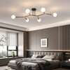 JERANDO Black and Gold Semi Flush Mount Ceiling Lighting Fixture,