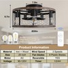 Ohniyou 20'' Flush Mount Caged Ceiling Fan with Lights Remote