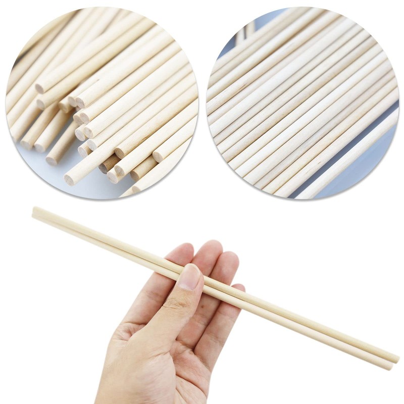SZCXDKJ 50 Pack Unfinished Natural Wood Dowel Rods Hardwood Sticks