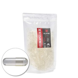 Pack of 2000 Empty Capsules | Size 00 | Beef Gelatin Capsules Caps | Connected Capsule Halves - Whole Empty Capsules with Large Capacity | Transparent Halal Kosher Supplements (2000)