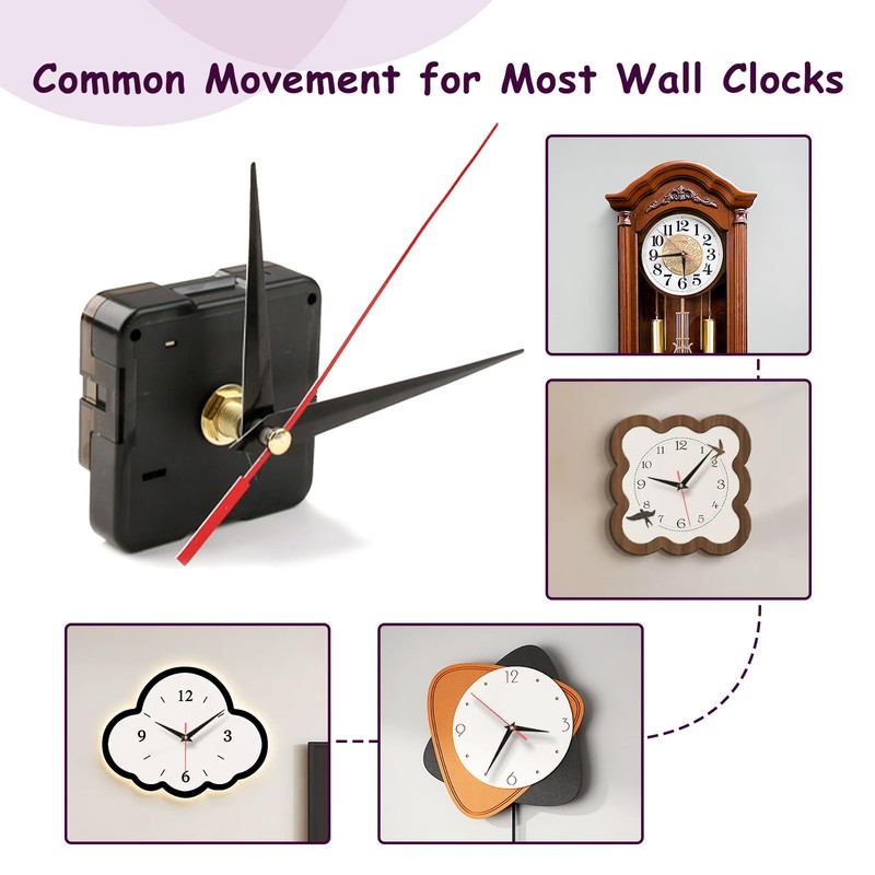 Clock Movement for Wall Clock, Self-Installation with Hands, Quartz Movement,